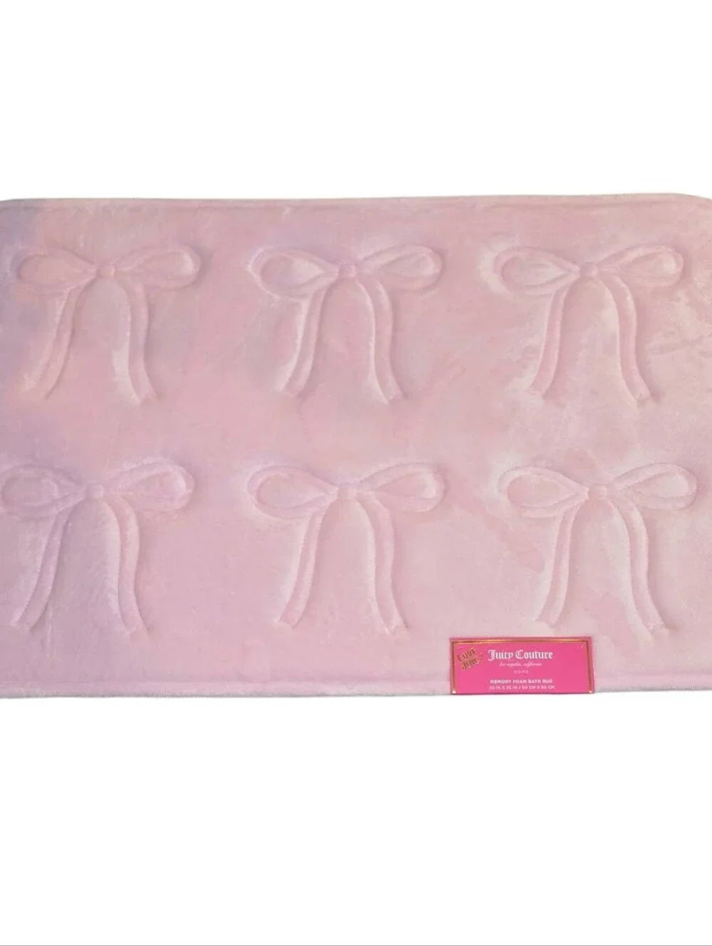 Juicy Couture Home Embossed Bow Plush Bath Rug- LG